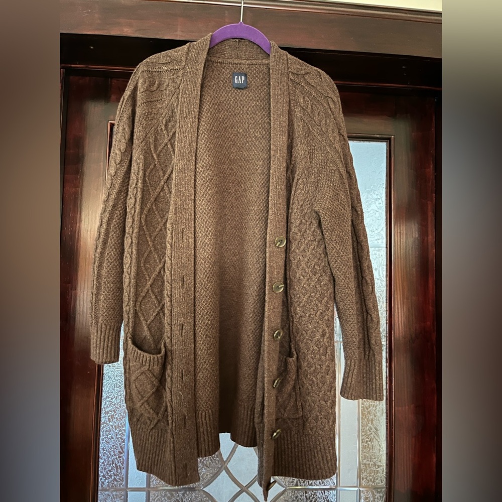 GAP Women’s Brown Cable Knit Cardigan - S